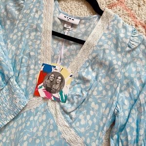 💙 RIXOxTarget powder blue maxi dress, pretty lace detailing + puff sleeves, 4